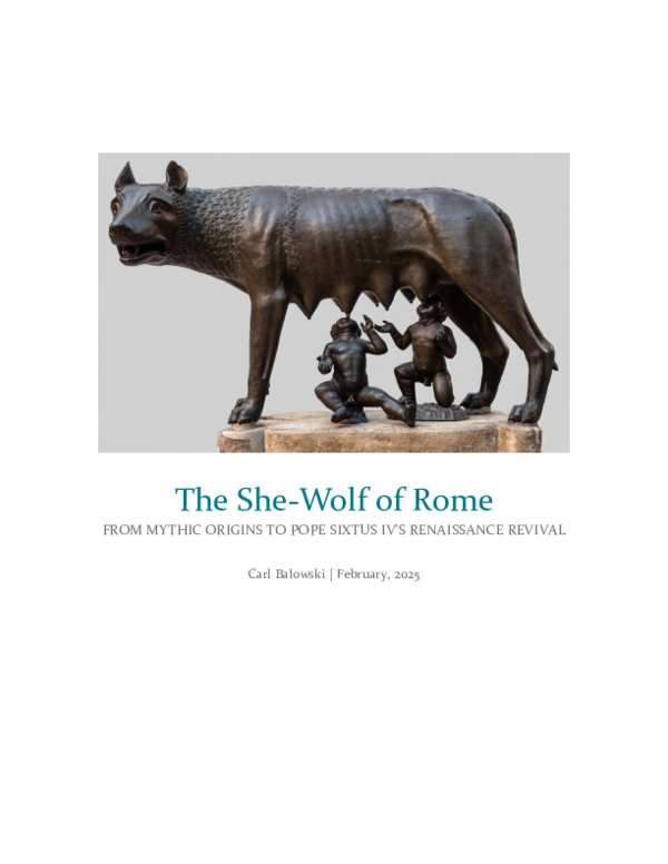 (PDF) The She-Wolf of Rome: From Mythic Origins to Pope Sixtus IV's ...
