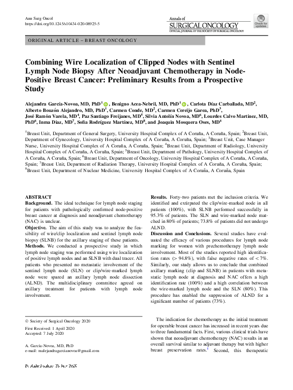 (PDF) Combining Wire Localization of Clipped Nodes with Sentinel Lymph ...