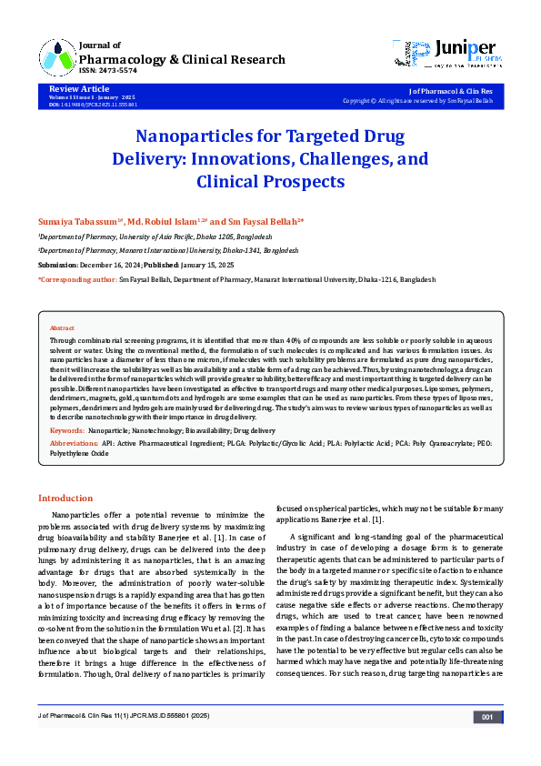 (PDF) Nanoparticles for Targeted Drug Delivery: Innovations, Challenges ...