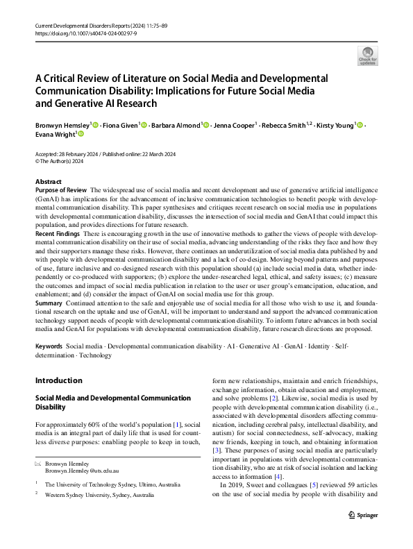 (PDF) A Critical Review of Literature on Social Media and Developmental ...