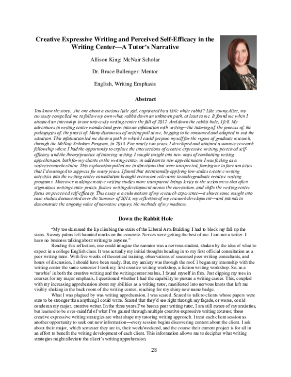 (PDF) Creative Expressive Writing and Perceived Self-Efficacy in the ...