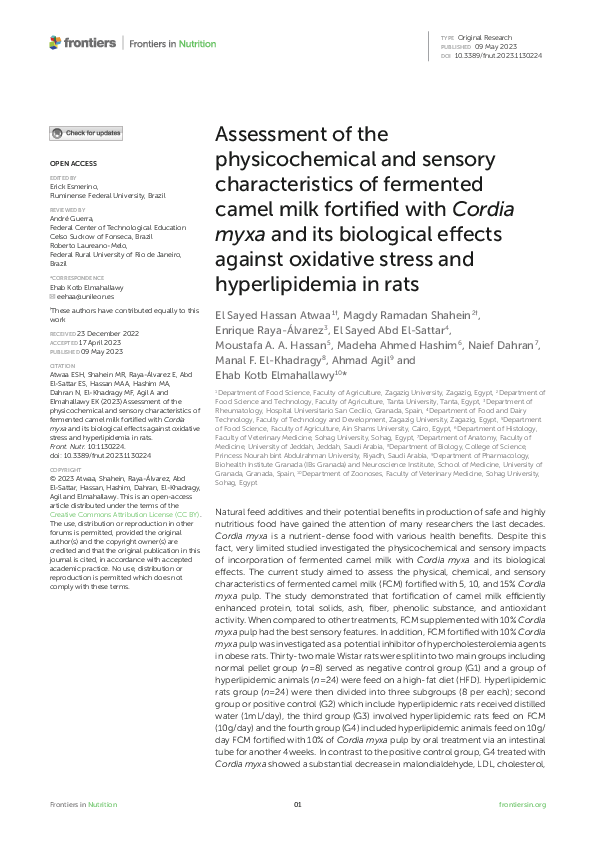 (PDF) Assessment of the physicochemical and sensory characteristics of ...
