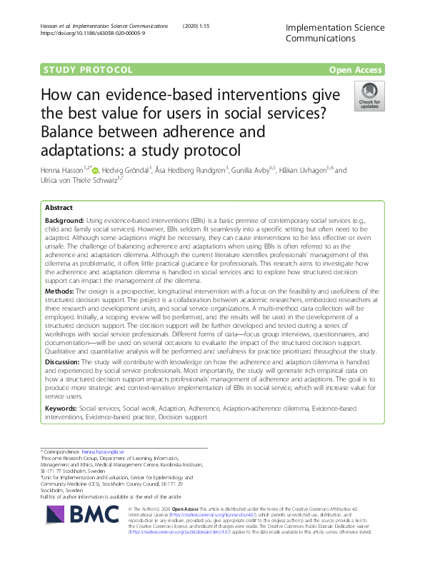 (PDF) How can evidence-based interventions give the best value for ...
