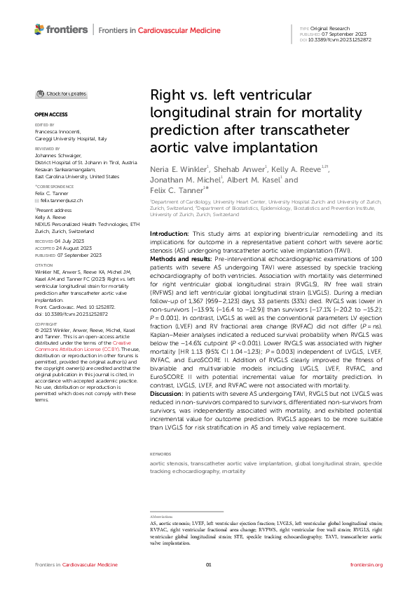 (PDF) Right vs. left ventricular longitudinal strain for mortality ...