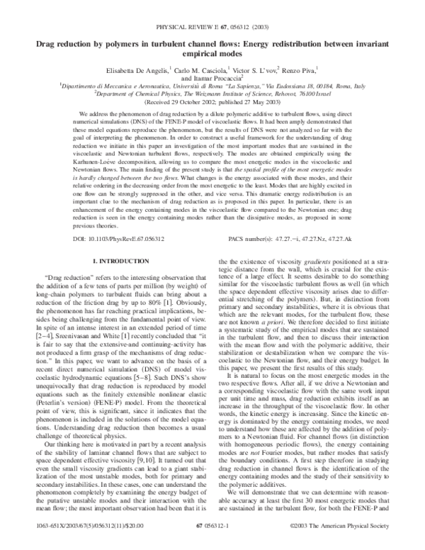 (PDF) Drag reduction by polymers in turbulent channel flows: Energy ...