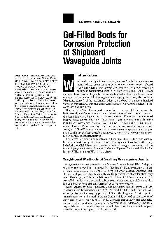 (PDF) Gel‐Filled Boots for Corrosion Protection of Shipboard Waveguide ...