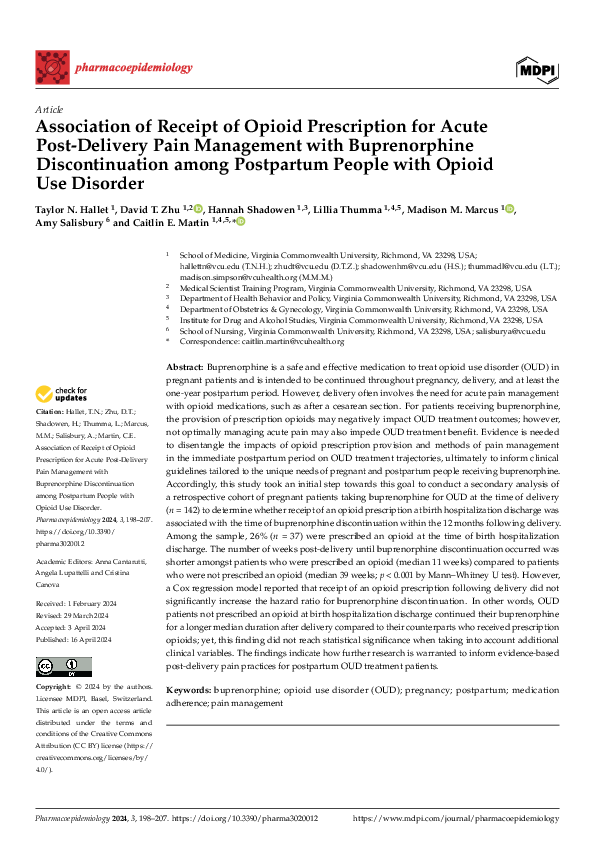 (PDF) Association of Receipt of Opioid Prescription for Acute Post ...