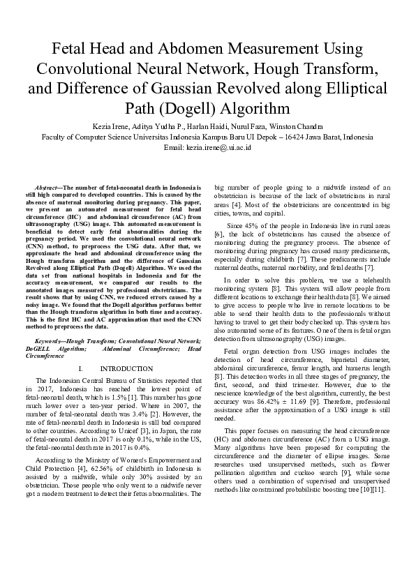 (PDF) Fetal Head and Abdomen Measurement Using Convolutional Neural ...