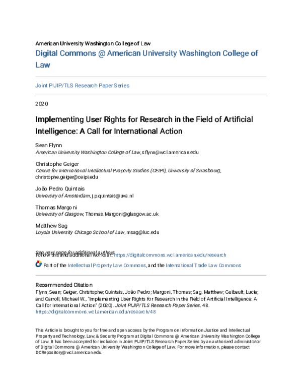(PDF) Implementing User Rights for Research in the Field of Artificial ...
