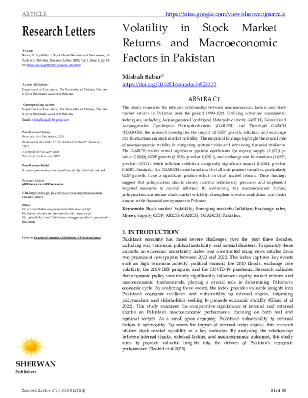 (PDF) Volatility in Stock Market Returns and Macroeconomic Factors in ...