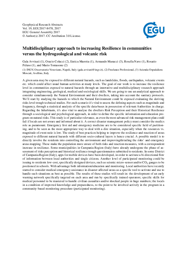 (PDF) Multidisciplinary approach to increasing Resilience in ...
