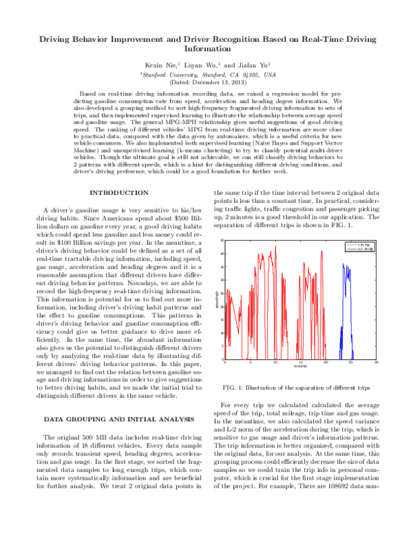 (PDF) Driving Behavior Improvement and Driver Recognition Based on Real ...