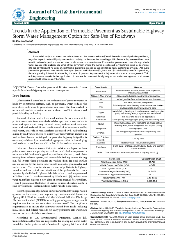 (PDF) Trends in the Application of Permeable Pavement as Sustainable ...