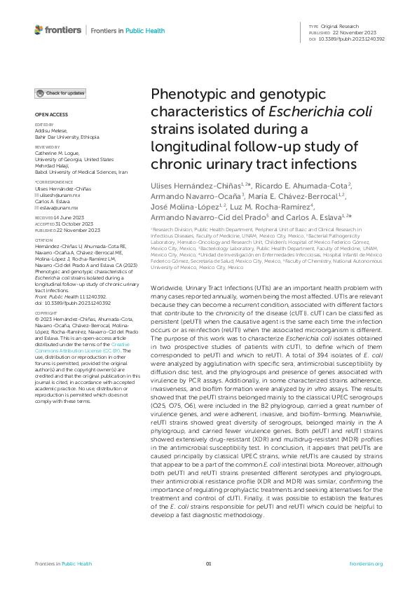 (PDF) Phenotypic and genotypic characteristics of Escherichia coli ...