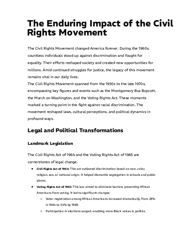 (PDF) The Enduring Impact of the Civil Rights Movement