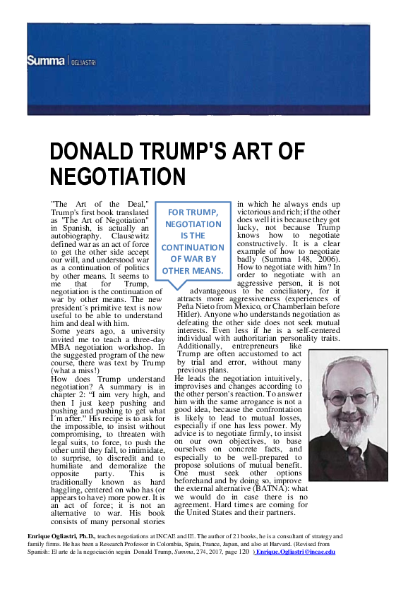 (PDF) El Arte de la Negociación de Donald Trump (31293)
