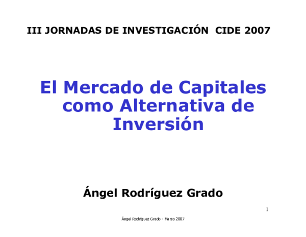 (PDF) El mercado de capitales como alternativa de inversión