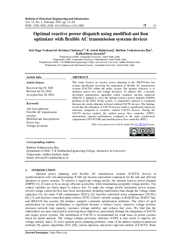 (PDF) Optimal reactive power dispatch using modified-ant lion optimizer ...