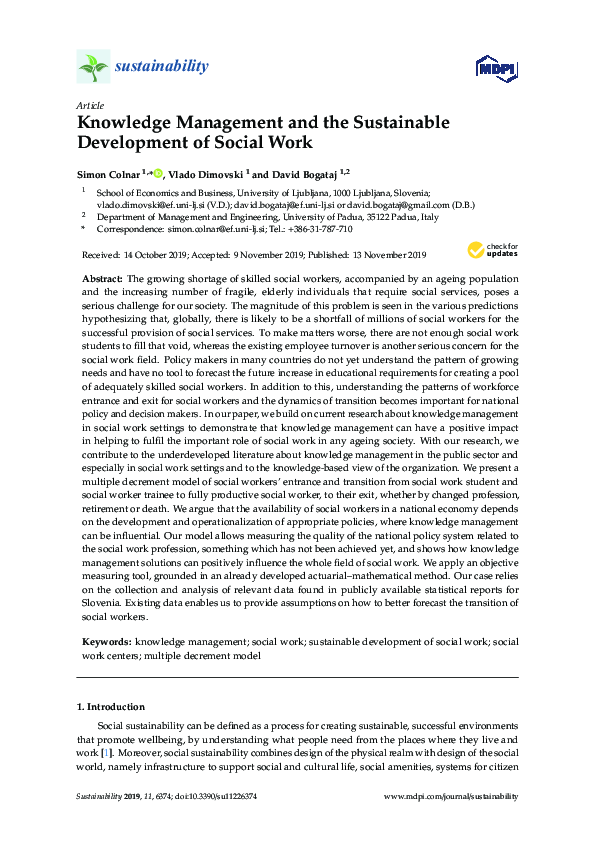 (PDF) Knowledge Management and Sustainable Development