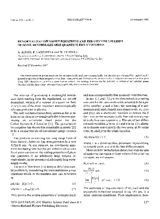 (PDF) Renormalization group equations and the continuum limit of some ...
