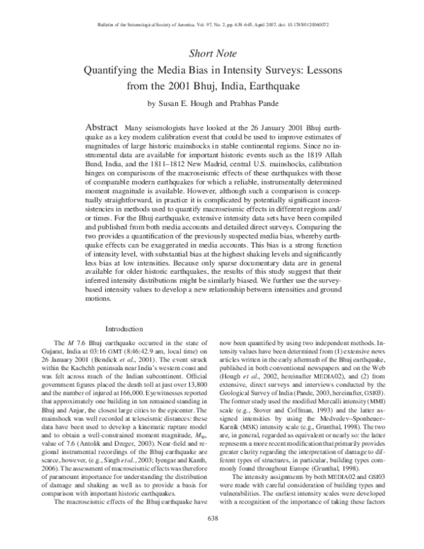 (PDF) Short Note Quantifying the Media Bias in Intensity Surveys ...