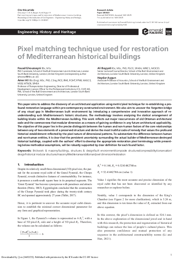 (PDF) Pixel Matching Technique used for Restoration of Mediterranean ...