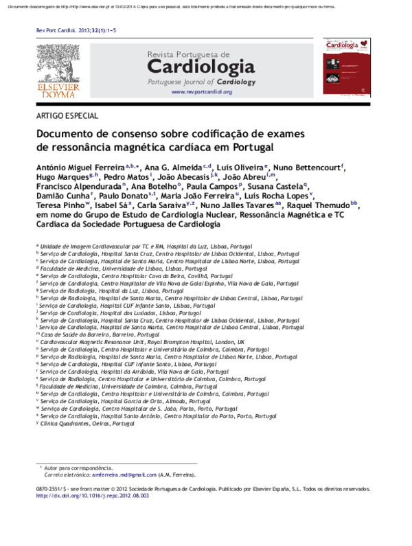 (PDF) Documento de consenso sobre codificação de exames de ressonância ...
