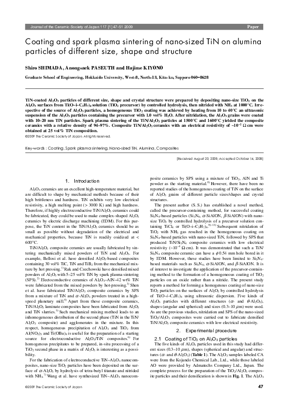 (PDF) Coating and spark plasma sintering of nano-sized TiN on alumina ...