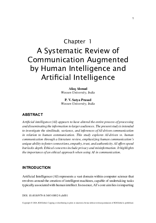 (PDF) A Systematic Review of Communication Augmented by Human ...