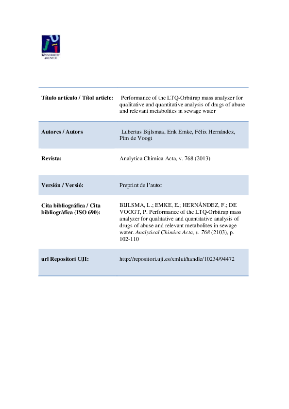 (PDF) Performance of the linear ion trap Orbitrap mass analyzer for ...