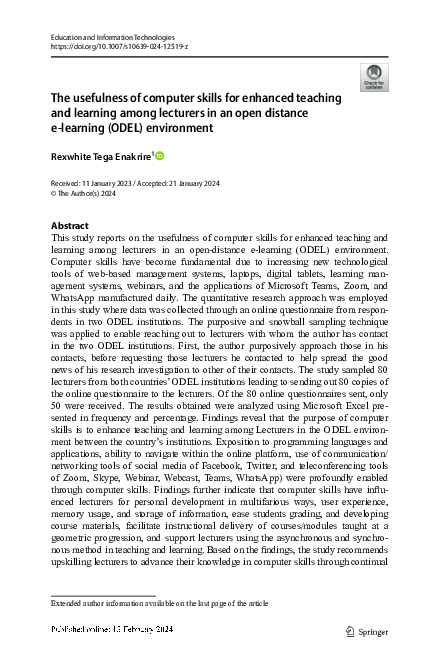 (PDF) The usefulness of computer skills for enhanced teaching and ...