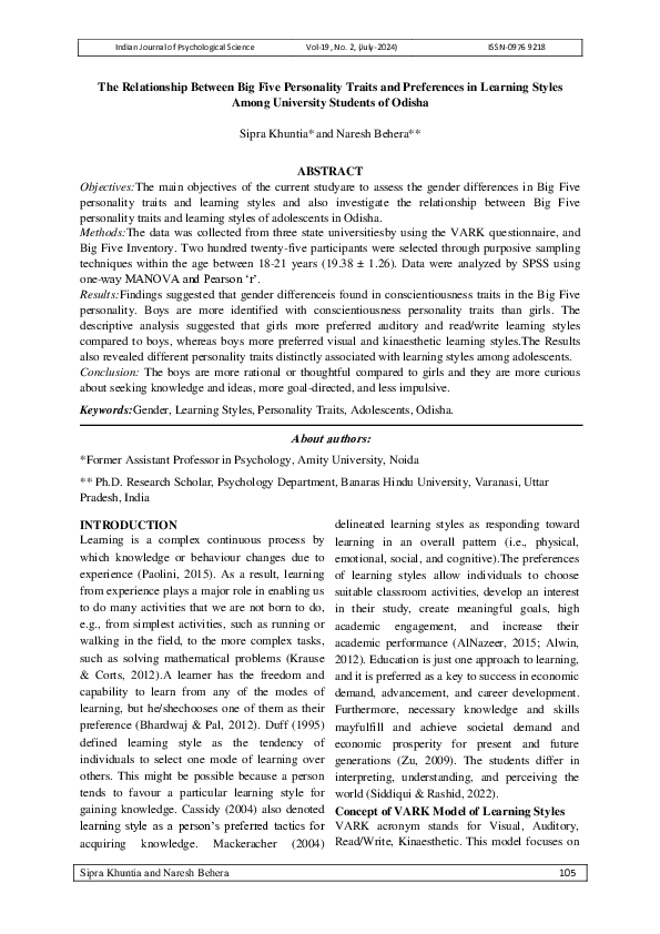 (PDF) The Relationship Between Big Five Personality Traits and ...