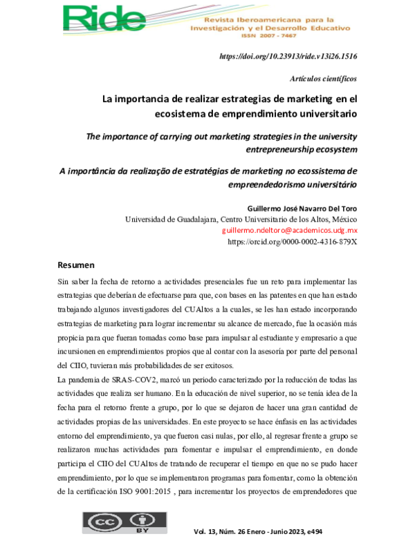 (PDF) La importancia de realizar estrategias de marketing en el ...