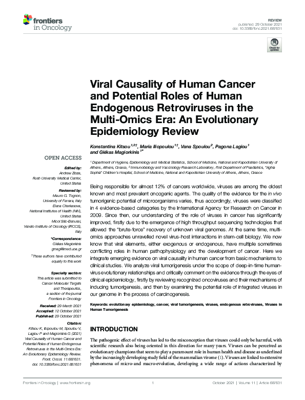 (PDF) Viral Causality of Human Cancer and Potential Roles of Human ...