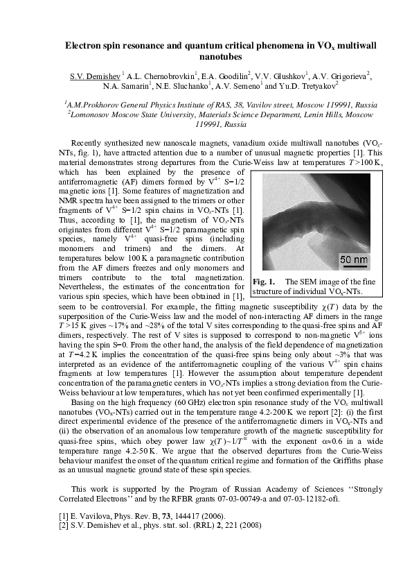 (PDF) Electron spin resonance and quantum critical phenomena in ...