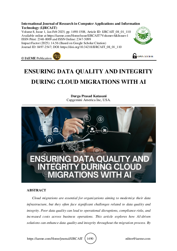 (PDF) ENSURING DATA QUALITY AND INTEGRITY DURING CLOUD MIGRATIONS WITH AI