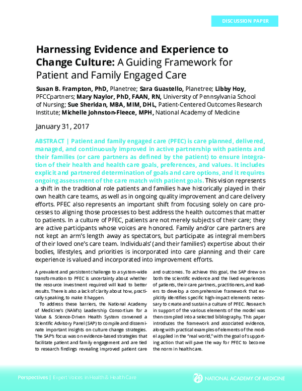 (PDF) Harnessing Evidence and Experience to Change Culture: A Guiding ...