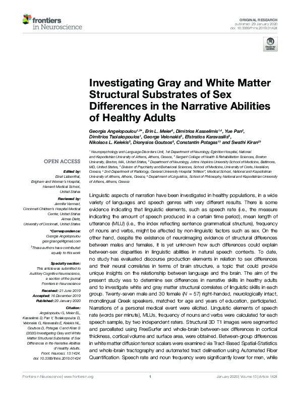 (PDF) Investigating Gray and White Matter Structural Substrates of Sex ...