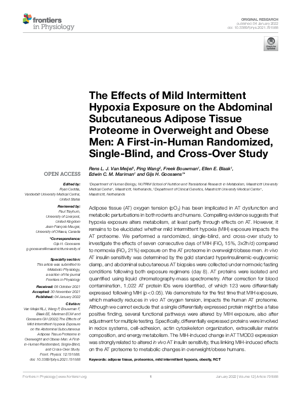 (PDF) The Effects of Mild Intermittent Hypoxia Exposure on the ...