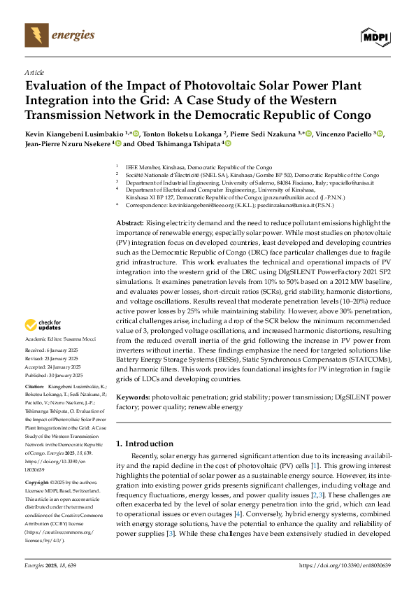 (PDF) Evaluation of the Impact of Photovoltaic Solar Power Plant ...
