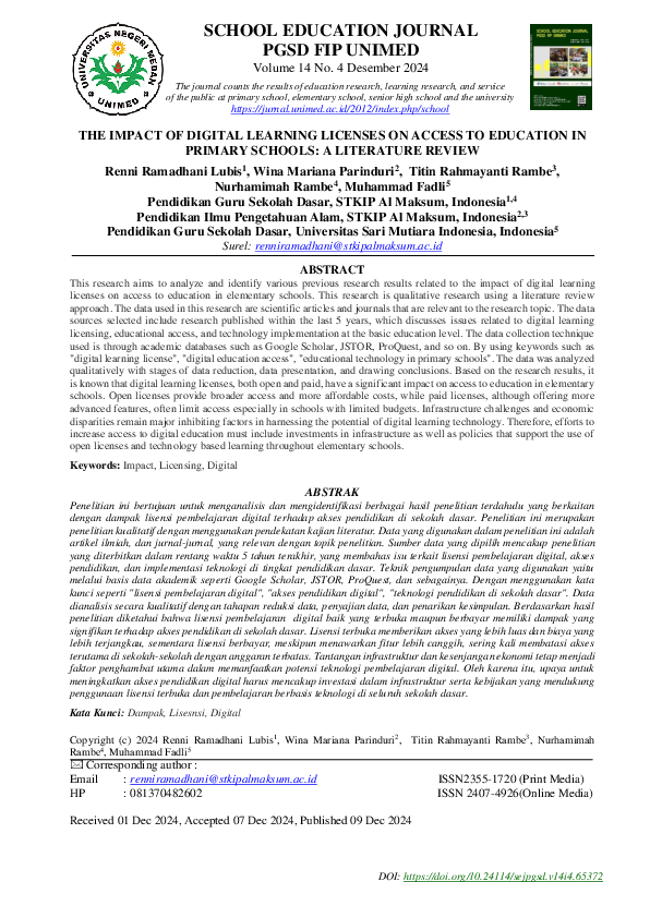 (PDF) THE IMPACT OF DIGITAL LEARNING LICENSES ON ACCESS TO EDUCATION IN ...