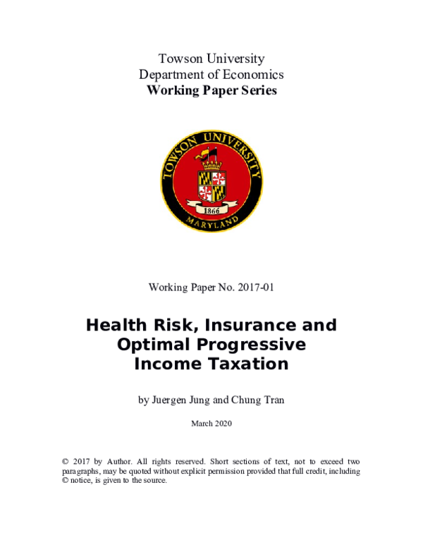 (PDF) Health Risk, Insurance, and Optimal Progressive Income Taxation