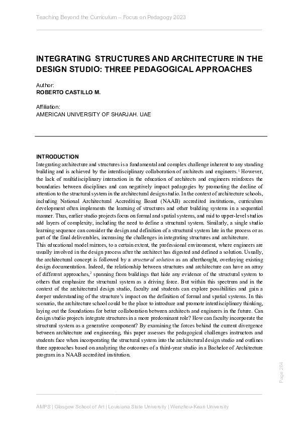 (PDF) INTEGRATING STRUCTURES AND ARCHITECTURE IN THE DESIGN STUDIO ...