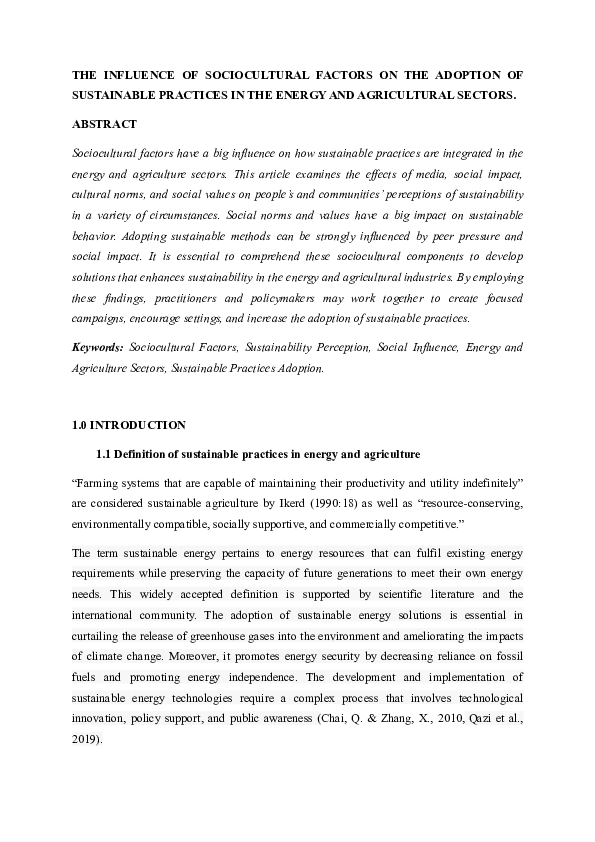 (PDF) THE INFLUENCE OF SOCIOCULTURAL FACTORS ON THE ADOPTION OF ...