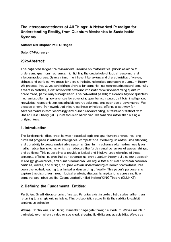 (PDF) The Interconnectedness of All Things: A Networked Paradigm for ...