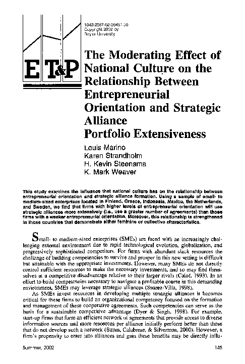 (PDF) The Moderating Effect of National Culture on the Relationship ...