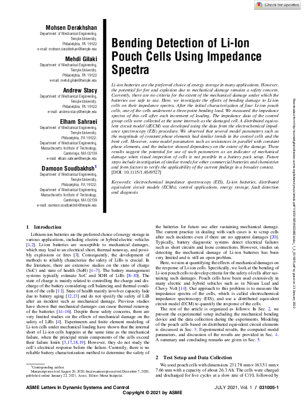 (PDF) Bending Detection of Li-Ion Pouch Cells Using Impedance Spectra