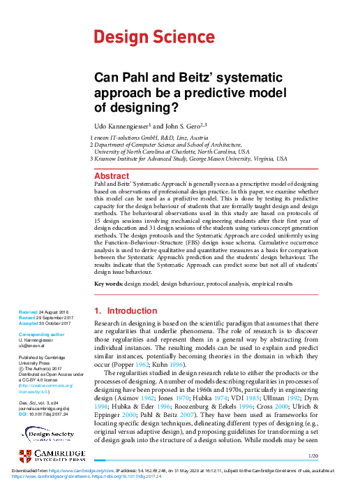 (PDF) Can Pahl and Beitz’ systematic approach be a predictive model of ...
