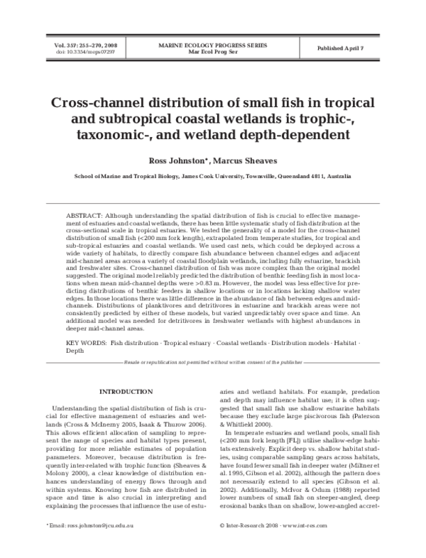 (PDF) Cross-channel distribution of small fish in tropical and ...