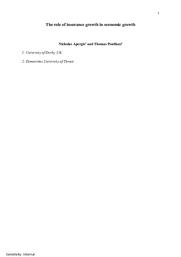 (PDF) The role of insurance growth in economic growth